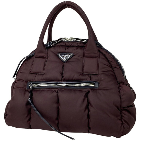 Prada Bomber Shoulder Bag purple Tessuto logo plate - Picture 2 of 10